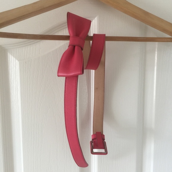 Talula Pink Leather Belt with Removable Bow sz S - Picture 3 of 5